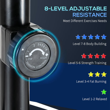 Elliptical Cross Trainer with 8-Level Magnetic Resistance & Heart Rate Sensor - Black