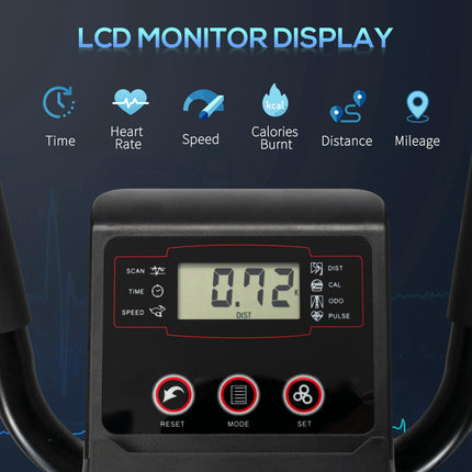 Elliptical Cross Trainer with 8-Level Magnetic Resistance & Heart Rate Sensor - Black