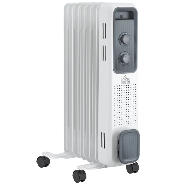 1500W Oil Filled Radiator, Portable Electric Heater with 3 Heat Settings, Safety