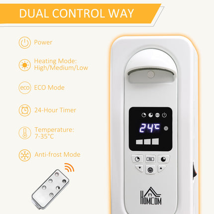 1500W Digital Oil Filled Radiator, 7 Fin, Portable Electric Heater with LED Disp