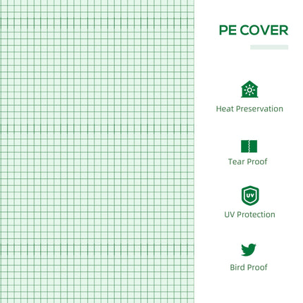 Mini Greenhouse with Durable PE Cover and Roll-Up Windows - Green