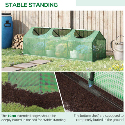 Mini Greenhouse with Durable PE Cover and Roll-Up Windows - Green