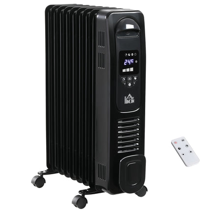2000W Digital Oil Filled Radiator, 9 Fin, Portable Electric Heater with LED Disp