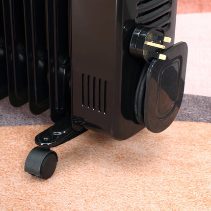 2000W Digital Oil Filled Radiator, 9 Fin, Portable Electric Heater with LED Disp