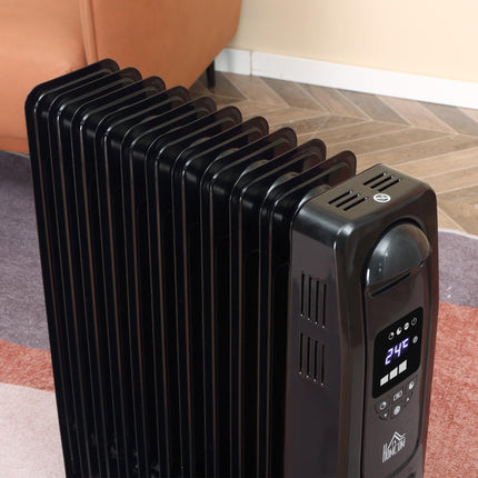 2000W Digital Oil Filled Radiator, 9 Fin, Portable Electric Heater with LED Disp