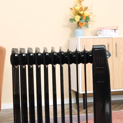 2500W Digital Display Oil Filled Radiator, 11 Fin Portable Electric Heater with