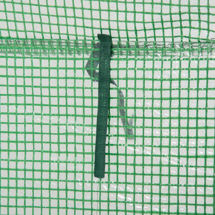 Steel Frame Mini Greenhouse with PE Cover and Roll-Up Door - Green