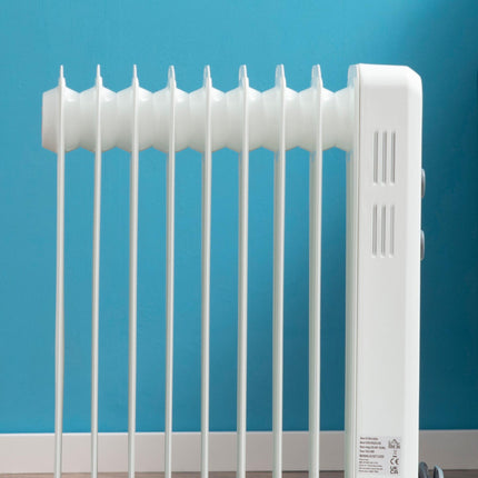 2180W Portable Oil Filled Radiator with 24-Hour Timer, 3 Heat Settings & Adjustable Thermostat - White
