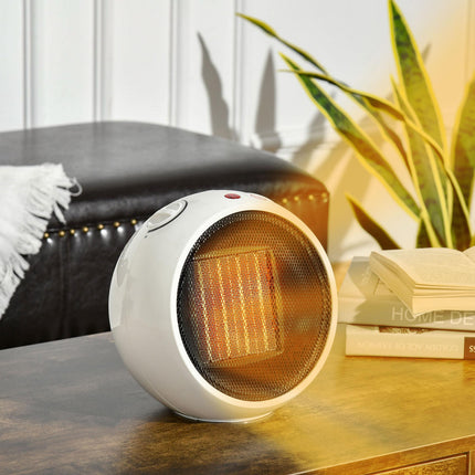 Ceramic Small Space Heater 900W/1500W with 3 Heat Modes & Safety Protection - White