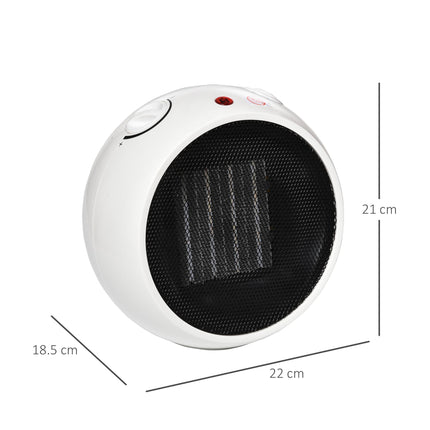 Ceramic Small Space Heater 900W/1500W with 3 Heat Modes & Safety Protection - White