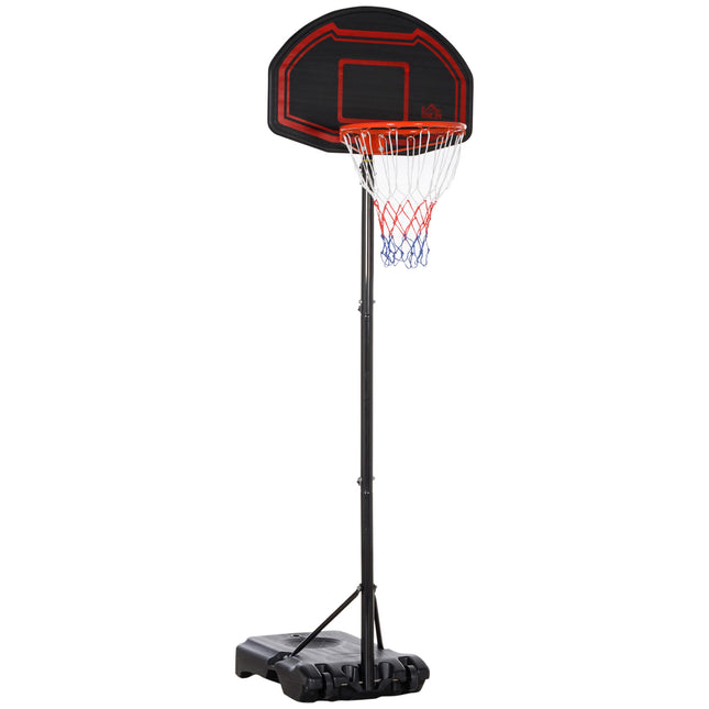 Adjustable Basketball Hoop Stand with Wheels and Stable Base - Black White Red