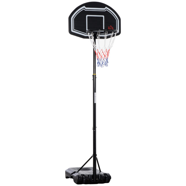 Adjustable Basketball Hoop and Stand with Wheels and Weight Base - Black