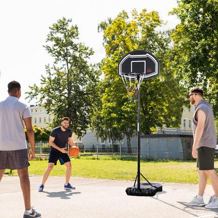 Adjustable Basketball Hoop and Stand with Wheels and Weight Base - Black