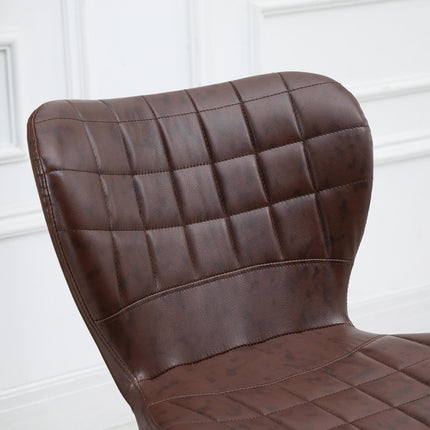 Adjustable Height Swivel Bar Stools Set of 2 with Padded Seats - Brown