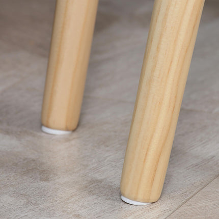 Modern Triangular Nest Side Table Set of 2 with Solid Wood Legs - White