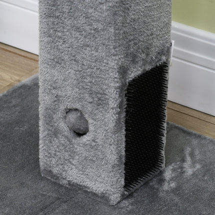 79cm Cat Scratching Post with Jute Climber, Carpet Base & Dangling Ball - Grey