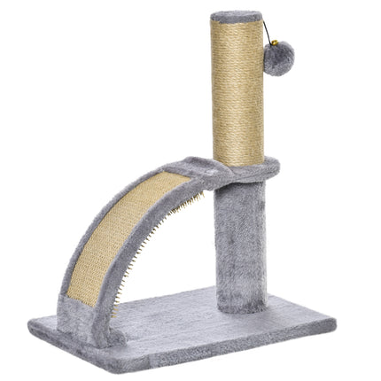 Indoor Cat Tree Climbing Activity Center with Jute Scratching Post & Hanging Bell Ball - Grey