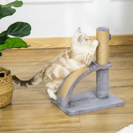 Indoor Cat Tree Climbing Activity Center with Jute Scratching Post & Hanging Bell Ball - Grey
