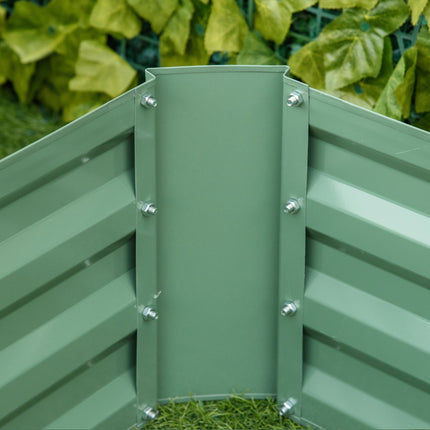 Set of 2 Raised Garden Beds 100x100x30cm Open Bottom Galvanised Planters - Green
