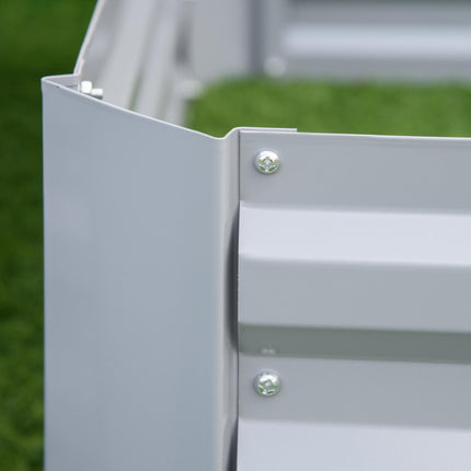 Set of 2 Raised Garden Beds 1m x 1m x 0.3m with Galvanized Steel Frame - Grey