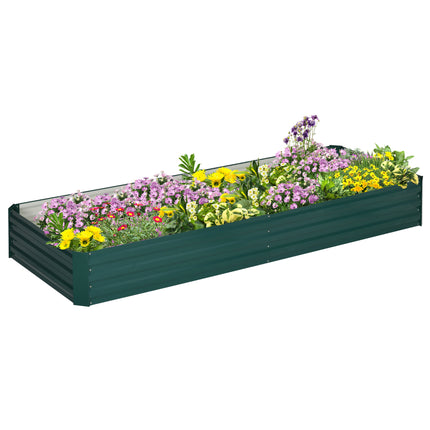 Adjustable Metal Raised Garden Bed Planter Box with Galvanised Steel - Green