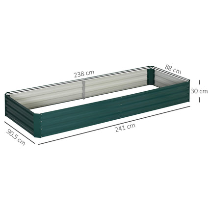 Adjustable Metal Raised Garden Bed Planter Box with Galvanised Steel - Green
