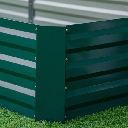 Adjustable Metal Raised Garden Bed Planter Box with Galvanised Steel - Green