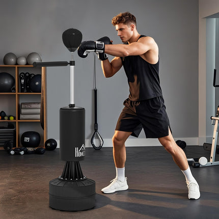 155-205cm 3-IN-1 Freestanding Boxing Punching Bag Stand, Boxing Speed Trainer Wi