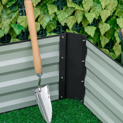 Metal Raised Garden Beds 120x80cm & 241x90.5cm - Grey Galvanised Steel