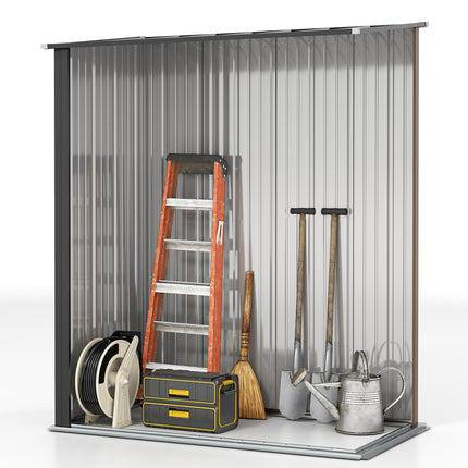 5 x 3 ft Metal Garden Storage Shed with Lockable Door - Brown