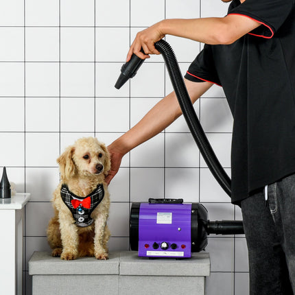 Dog Hair Dryer Pet Grooming Blaster Dryer Blower Adjustable Temperature Speed Wi
