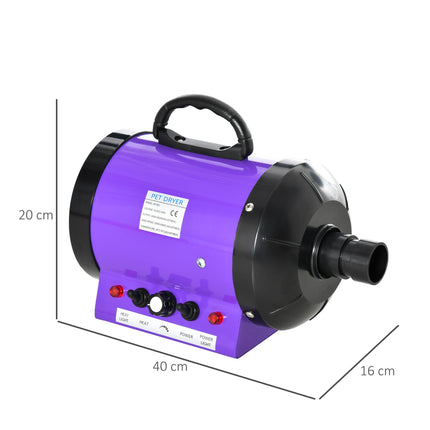 Dog Hair Dryer Pet Grooming Blaster Dryer Blower Adjustable Temperature Speed Wi