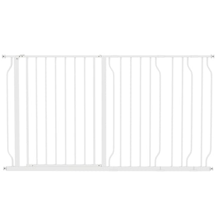 Extra Wide Adjustable Dog Gate with Door 76H x 75-145W cm - White