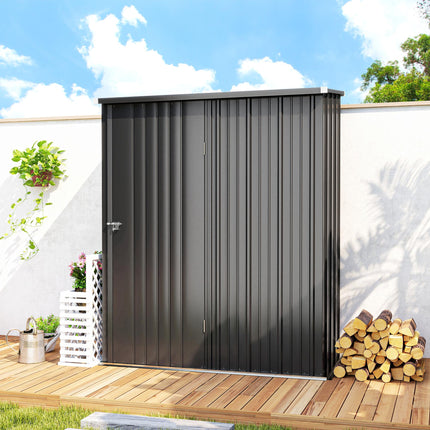 5.3ft x 3.1ft Metal Garden Storage Shed with Single Door - Black