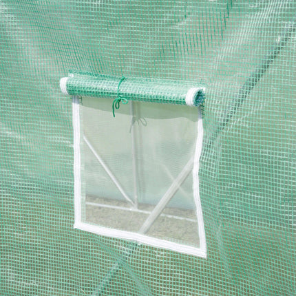 6 x 3 Metre Large Walk-In Polytunnel Greenhouse with Steel Frame - Green