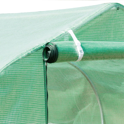 6 x 3 Metre Large Walk-In Polytunnel Greenhouse with Steel Frame - Green