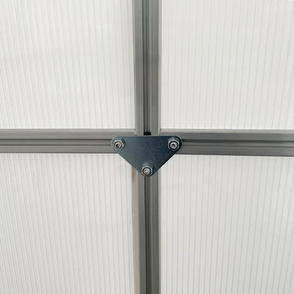 Walk-In 190 x 190cm Polycarbonate Greenhouse - Silver Tone
