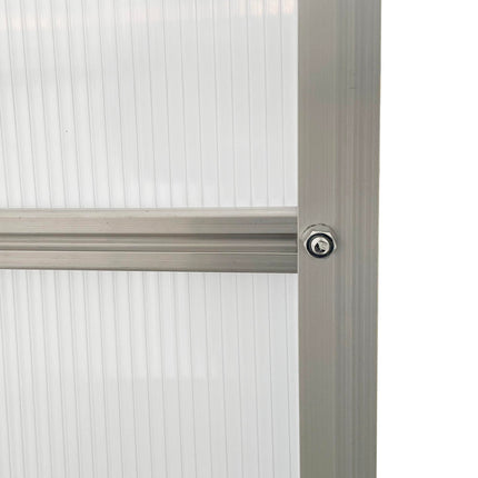 190 x 253 cm Walk-In Polycarbonate Greenhouse - Silver-Tone