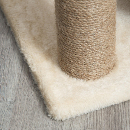 Indoor Cat Tree with Scratching Posts, Bed, Perch & Ball Toy 60x30x76 cm - Light Brown