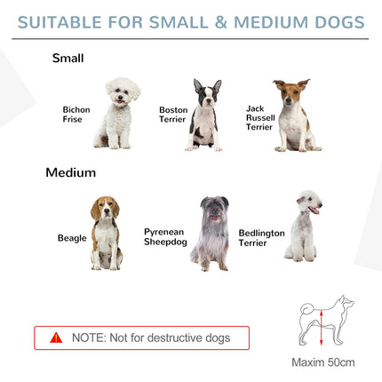 Freestanding Foldable Wooden Pet Gate for Small & Medium Dogs with 4 Panels & Support Feet - White