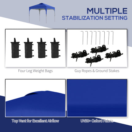 3 x 3(M) Pop Up Gazebo, UPF 50+ Foldable Canopy Tent with Wheeled Carrybag, 4 Le