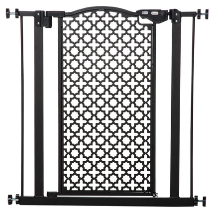 74-80 cm Pet Safety Gate Barrier with Auto Close & Double Locking for Doorways and Stairs - Black