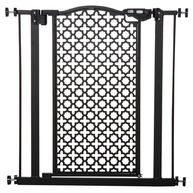 74-80 cm Pet Safety Gate Barrier with Auto Close & Double Locking for Doorways and Stairs - Black