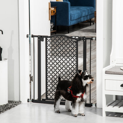 74-80 cm Pet Safety Gate Barrier with Auto Close & Double Locking for Doorways and Stairs - Black