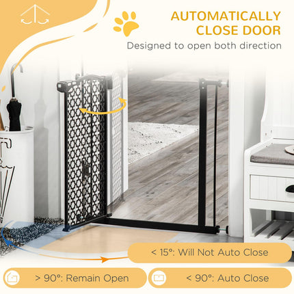 74-80 cm Pet Safety Gate Barrier with Auto Close & Double Locking for Doorways and Stairs - Black