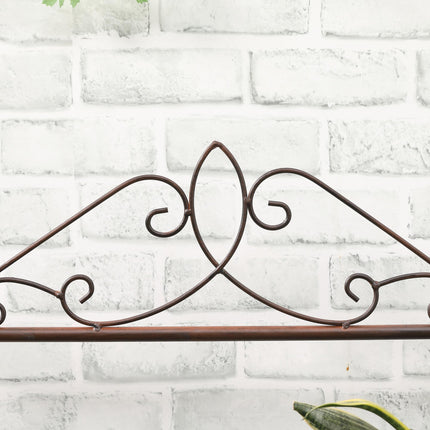 3 Tier Stair Style Metal Plant Stand Storage Organizer Rack for Indoor Outdoor Patio - Rust Brown