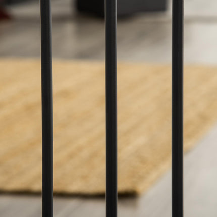 Adjustable Dog Gate with Cat Door, Auto Close Double Locking Pine Wood Safety Gate 74-80 cm - Black