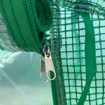 Walk-In Polytunnel Garden Greenhouse 11x10ft with PE Cover & Roll-Up Mesh Windows - Green