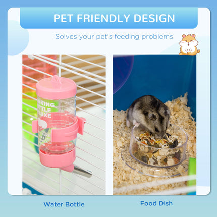 Large 5-Level Hamster Cage with Tunnel Tube, Exercise Wheel & Water Bottle - Blue
