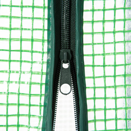 Portable Mini Greenhouse with 4 Metal Shelves and Roll-Up Door - Green